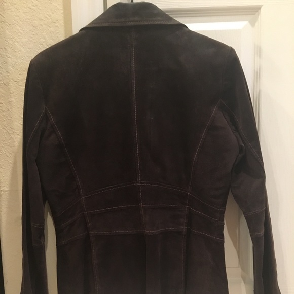 Bernardo Brown Suede ZipFront Blazer - Picture 4 of 8